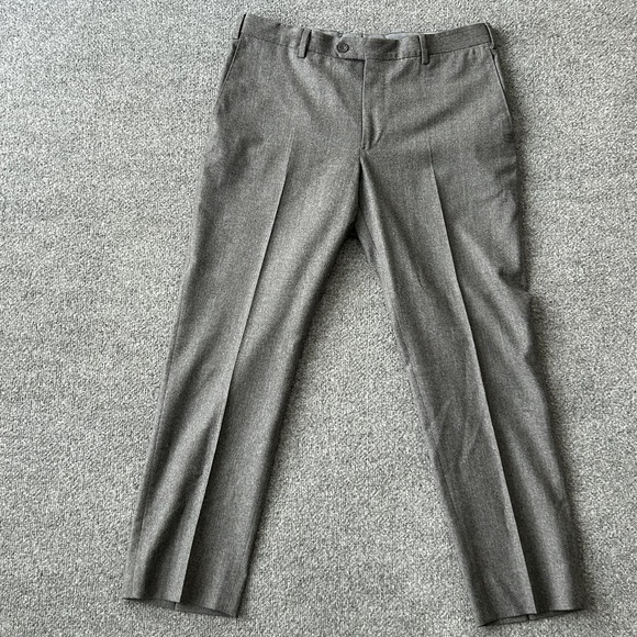 J. Hilburn Dress Pants Mens 35 Gray Wool Vitale Barberis Canonico 1663